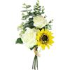Flair Flower Bouquet di girasoli artificiali, rose di eucalipto, fiori artificiali, fiori di seta, bouquet di fiori, composizioni floreali, bouquet di rose