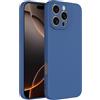 Captor Cover iPhone 16 Pro Max Custodia Colorata in Silicone Liquido, Flessibile, Bordo Rialzato per Schermo e Fotocamera, Morbida Con Microfibra Interna per iPhone 16 Pro Max Cover (Blu Scuro)