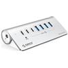 ORICO USB Hub, ORICO USB C 3.2 Gen 2 Hub a 7 porte 10 Gbps, Multi USB Adattatore con 2 USB C, 4 USB A, PD 60W, Sdoppiatore USB in alluminio con 1m cavo per Macbook, Macbook Pro