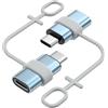 MoKo Adattatore da Lightning a USB C per iPhone 15/16 Pro/16 PRO Max/16 Plus, 2PZ Adattatore iPhone a USB C Supporto per Ricarica/Trasferimento Dati, Non per Auricolari/Audio/OTG, Ciano
