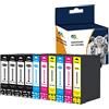 Ouguan® Compatibili Cartuccia d'inchiostro Sostituzione per Epson 603XL 603 per Epson XP-3100 XP-4100 XP-2100 XP-2105 XP-3105 XP-4105 WF-2810 WF-2830 WF-2835 WF-2850-4Nero,2Ciano,2Magenta,2Giallo