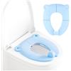 Husalsea Bambino Riduttore WC Sedile, Vasino Portatile per Bambini da Viaggio, Pieghevole per WC, Sedile del Water Antiscivolo, Vasino Bambina con Borsa da Viaggio, Blu