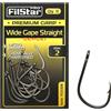 PRO FILSTAR Set di 10 Ami da Pesca Wide Gape Straight N2 - Set Pesca Carpa - Ami Carpfishing - Ganci alla Pesce - Kit Pesca Lago - Pesca Accessori - Method Feeder Fishing Hook - Articoli da Pesca