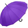 iX-brella Ombrello lungo di alta qualità in 16 pezzi con meccanismo automatico resistente alle tempeste, Bacca, 100 cm, Ombrello automatico