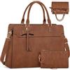 RAINSMORE Borsa Lavoro Donna Grande Borsa Porta PC 15.6 Pollici Impermeabile Tote Pelle PU per Università Business Scuola Shopper Marrone Vintage