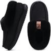 COFACE Pantofole Donna Invernali Peluche Pelle Pantofola Camera Pelose Pelliccia Pelo Chiuse Calde Feltro Ciabatte da Casa Morbide Comode Memory Foam Slippers Antiscivolo Babbucce Nero 40