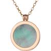 Morella Collana Donna 70 cm Acciaio Inossidabile Oro con Coins Moneta amuleto Ciondolo Chakra Rotondo 33 mm Gemma Pietra preziosa amazzonite in Sacchetto di Velluto
