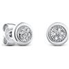 Miore - Orecchini Donna Oro Bianco Vero 9KT 375 - Diamanti Naturali. Orecchini Punto Luce Piccoli a lobo, Orecchini anallergici con perno passante e chiusura a farfalla.