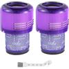 HUAREW Lot de 2 filtres pour Dyson, pour Dyson V11 Animal Absolute Torque Drive Fluffy Complete Pro V15 Detect SV14 Aspirateur sans fil, Pièces de rechange #DY-970013-02 & 97001302