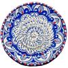 Kaladia Piattaforma in ceramica, ideale per zenzero, parmigiano, ecc., in blu, bianco e rosso con motivo gazania, diametro: 12 cm, fatto a mano e dipinto a mano, made in Spain