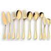Berglander Set di posate da servizio in acciaio inossidabile Berglander, set di posate d'oro, server per torta, coltello da pesce, forchetta per pesce, cucchiaio da portata, confezione da 10