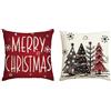 PPGGOPP Cuscini Natalizi Fodera per Cuscino,2PCS Cuscini Natalizi per Divano,Natale Federe Cuscini,Copricuscini Natalizi 45x45,Federe Cuscini Natalizi Cotone Biancheria per Divano per Decorazioni Casa (C)