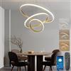 BRIMETI Lampadario a Sospensione per tavolo da pranzo a LED Lampada a Sospensione Nordico Moderno a LED da Soffitto Dimmerabile 3 Luci 45W, per Soggiorno Sala da Cucina Stanza degli Ospiti (Oro)