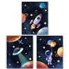 MWOOT Poster Tela Astronauta Spaziale per Decorazioni da Parete per Sala Giochi da 3 Pezzi per Ragazzi, Poster da Parete Razzo del Sistema Solare, Accessori per la Decorazione Della Stanza (Serie B)