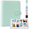 DUNSOO Album fotografico piccolo, 256 tasche Instax Mini Album fotografico Polaroid con Fujifilm Instax Mini Film,Polaroid Zinco, carta fotografica Kodak Zinco, Max adatta Fujifilm 95x63 mm (Verde Menta)