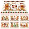 Sthrucrack 6 tovagliette natalizie in plastica, lavabili, colore rosso e verde, decorazione natalizia per le vacanze, 43 x 30 cm (omino di pan di zenzero)