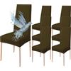 cecaro group Coprisedie con Schienale 6 Pezzi Elasticizzati, Impermeabili, Misura Universale, Coprisedia Soggiorno Cucina Moderna Lavabile Estraibile (marrone)