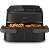 Philips Airfryer Serie 1000, Friggitrice ad Aria con Singolo/Doppio Cestello Flexi da 7.1L e Separatore, Doppia Resistenza e Termostasti Separati, RapidAir, 10 Modalità, Compatto, HomeID (NA154/00)