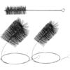 Sinmoe 3 Pezzi Set di Spazzole per Decarburazione Caminetto Spazzole Spazzacamino da 80 mm e 160 mm con Asta di Spinta Flessibile da 2 m Scovolo per Tubi in Acciaio 40 mm per Caldaie Canne Fumarie