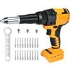 Chengsuwei Pistola rivettatrice professionale per Dewalt da 20 V, pistola elettrica ad alte prestazioni per metallo, plastica, pelle (batterie non incluse)