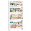 FOREHILL Libreria da Parete per Bambini,Libreria Montessoriana per Bambini,con 4 Scomparti Pensili,Scaffale Porta Libri a Muro per Cameretta e Stanza dei Giochi, Bianco 57×12×111,5cm