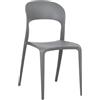 Totò Piccinni Sedia Omega in Polipropilene Moderne Design Impilabile,(L) 43x(P) 50x(A) 84 cm (1, New Grigio)