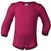 Engel Natur, body per bambini a maniche lunghe, 70% lana (kbT), 30% seta (2-3 anni, Lampone)
