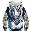 SAFGTXHTR Tigre Felpa Bambino Stampa 3D Pullover Divertente Sportivo Manica Lunga Felpe con Cappuccioper con Cappuccio E Tasca A Marsupio 6-15 Anni