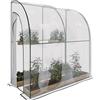 Arreditaly Serra A Casetta Da Parete Muro In Acciaio Per Giardino Piante Fiori Orto Copertura Trasparente in PVC Con 2 Porte Avvolgibili A Cerniera Protezione Piante Giardinaggio 200 x 100 x 215 Cm