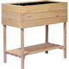 dobar 58176FSCe - Aiuola rialzata larga in legno con ripiano, kit di montaggio per verdure, erbe aromatiche in giardino e balcone, L (80 x 40 x 78 cm), colore naturale