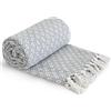 Emma Barclay Casablanca - Coperta in Tessuto di Cotone Riciclato Scandi, 127 x 152 cm, Colore: Argento