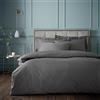 Bianca Fine Linens Bedding - Set copripiumino matrimoniale in cotone egiziano a 180 fili, con federe, colore: grigio antracite