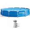 Intex Metal Frame 28212NP - Piscina Rotonda + Pompa filtro 45 W