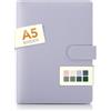 SKYDUE Raccoglitore Ad Anelli A5 In Similpelle, Quaderno Ricaricabile, Agenda Per Ufficio, Scuola, Viaggi E Lavoro (Viola, Carta Interna Non Inclusa)