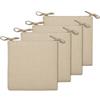 BESTORI Set 4 Cuscini Sedia da Cucina 40 x 40 cm Comoda e Spessa Cuscini Coprisedia da Cucina Lavabili Sfoderabile con Cerniera per Soggiorno, Camera da Letto Beige