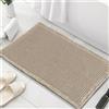 FASCINATDECO Tappeto Bagno Assorbente - Tappeti Bagno Antiscivolo Waffle Assorbente ad Asciugatura Rapida - Tappeto Bagno Antiscivolo Lavabile Morbido in Microfibra (Marrone,50x80 cm)
