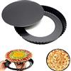 LATRAT Tart Tart Tart - Stampo per quiche, 28 cm, con fondo di sollevamento, rivestimento antiaderente, fondo di sollevamento estraibile