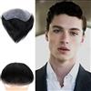 Lordhair Parrucca Uomo PU Frontale,100% Remy Human Hair per Protesi Capelli da Uomo,Toupee European Human Hair Pieces For Men