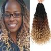 QIDESHENG 9 Packs Senegalese Twist Crochet Braids Meches 14 Inch Pre-Looped Island Twist Boho Crochet Braids Hair Extensions with Curls Synthetic Crochet Hair Extensions for Black Women (1B) (1B/30/27, 14Inch)