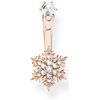 Thomas Sabo H2255-051-14 - Orecchini singoli, a forma di fiocco di neve, in argento sterling 925, con finitura in oro rosa 750, con zirconi, dimensioni: 19 x 9 mm, colore: rosa, 19x9 mm, Argento