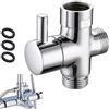 ieron Valvola deviatrice universale a T per braccio doccia a 3 vie, adattatore a T, sdoppiatore in ottone G1/2, componente di ricambio per soffione doccia a mano/soffione fisso cromato