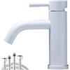 Wootap Rubinetti in acciaio inossidabile con vernice bianca Rubinetto per lavabo da bagno