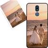 KARTXITAI Cover Personalizzata Compatibile con LG K40 con Foto Testi logo,Custodia Morbido TPU Gel Custom Case con Immagine,Testo Assorbimento degli Urti e Anti-Graffio -NERO