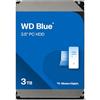 Western Digital WD Blue 3TB per Desktop, Hard Disk interno da 3.5", 5400 RPM Class, SATA 6 GB/s, Cache da 256 MB, Garanzia 2 anni