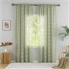 YJ YANJUN Tende a Rete Verde Salvia per Finestre Boho Bordo Smerlato Tende in Pizzo Chic Pannelli Voile Verde per Camera da Letto Soggiorno Fiori Primaverili Tende per Porta Francese 52 L x 72L