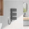 EMKE Scaldasalviette Elettrico con Elemento riscaldante termostatato,762x400mm 400W，Pannello Asciugamano Elettrico con Asta di Riscaldamento con Timer, Antracite
