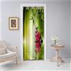 Odot Tende Oscuranti Interni con Occhielli, Tende per Porta con Stampa bambù Verde in Stile Zen 1 Pezzo Isolamento Termico Tende per Finestre Soggiorno Camera da Letto Armadio (Stile F,80x180cm)