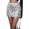 ASFWAGQ Gonna Con Paillette e Glitter da Donna - Festival, Argento, Estiva, Spettacolo Sul Palcoscenico, Streetwear e Clubrock - Argentato, M