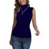 Enjoyoself Maglione Smanicato in Cotone Collo Alto Pullover Senza Maniche Maglia Collo Alto per Autunno Inverno, Capo Sottomaglione-Verde Foresta/XL