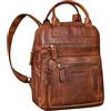 STILORD 'Zane' Premium Zaino per il Tempo Libero da Donna in Pelle Medio-Grande - Ideale Come Zaino da Viaggio Con Porta Trolley - Zaino Vintage in Vera Pelle 12 Pollici, Colore:brandy - cognac